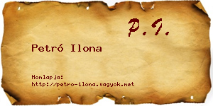 Petró Ilona névjegykártya