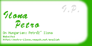 ilona petro business card